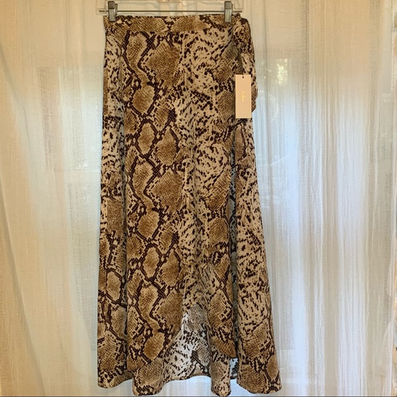 Snake / python print wrap maxi skirt NWT - Picture 9 of 12